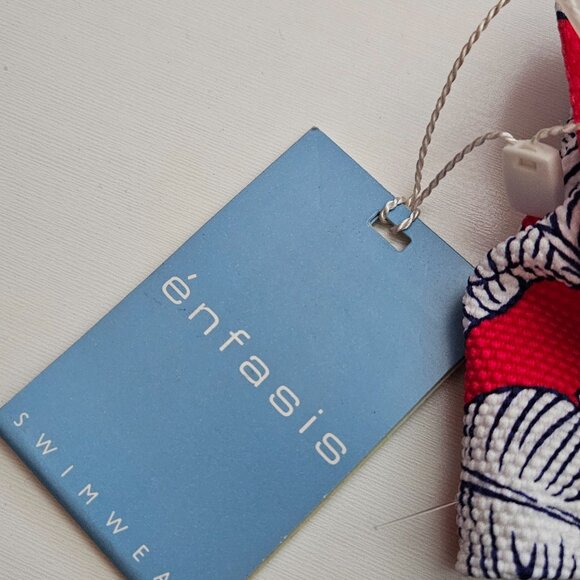 Enfasis Swimweare Bikini Set multway Red Blue Floral, top size 105B, bottom 4 - Picture 4 of 10